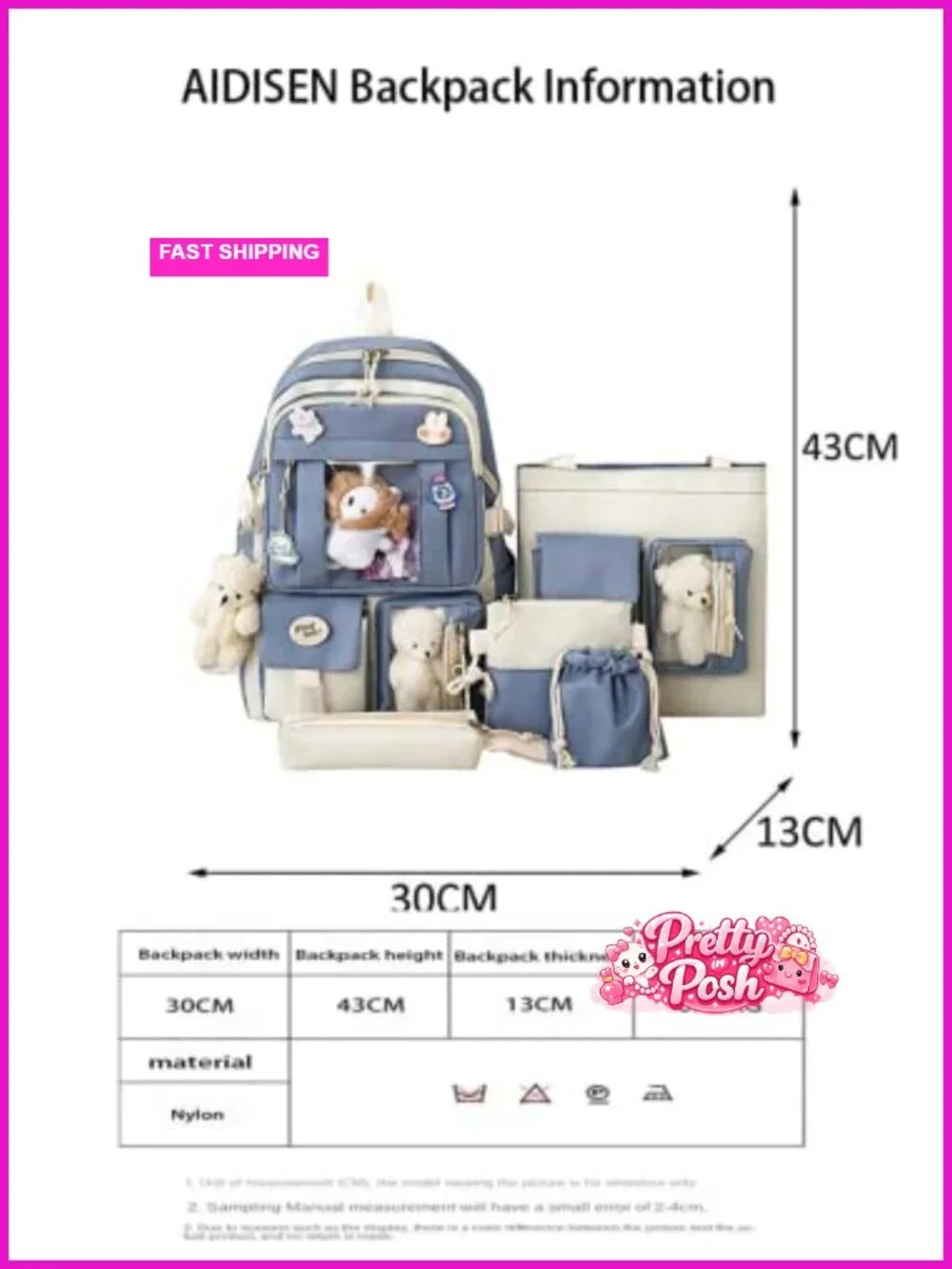 Durable Nylon Backpack Set with Pencil Box and Shoulder Bag